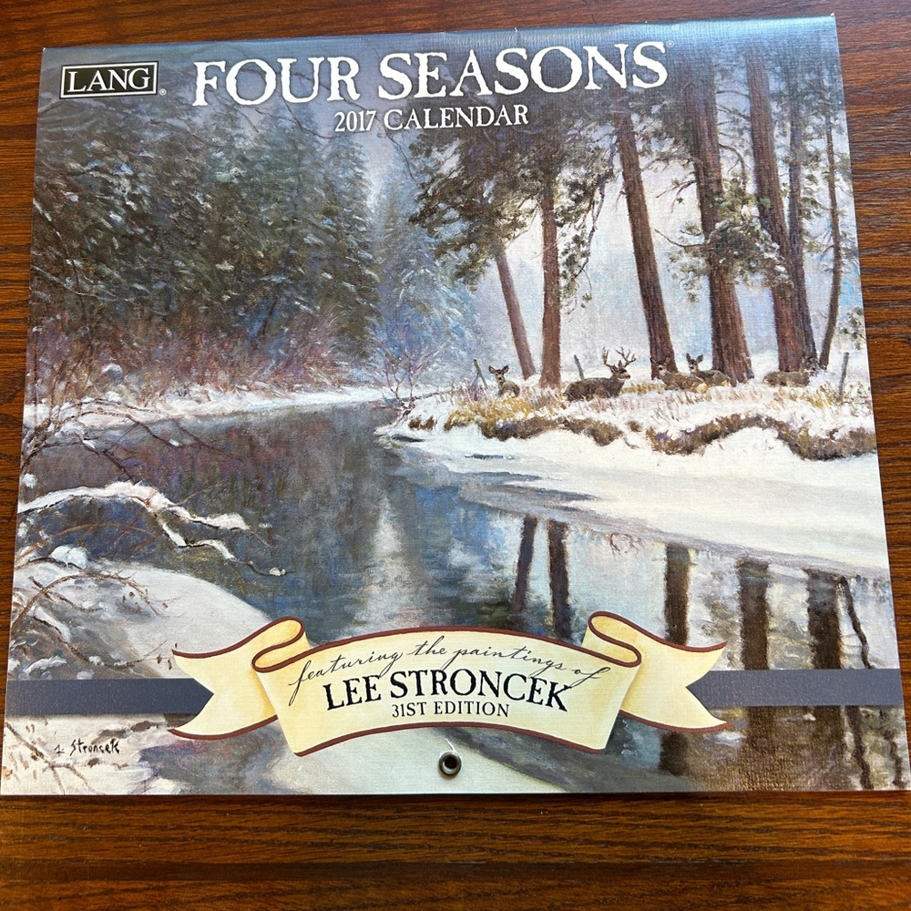 Lang Four Seasons 2017 12”x14” calendar featuring paintings of Lee Strocek.